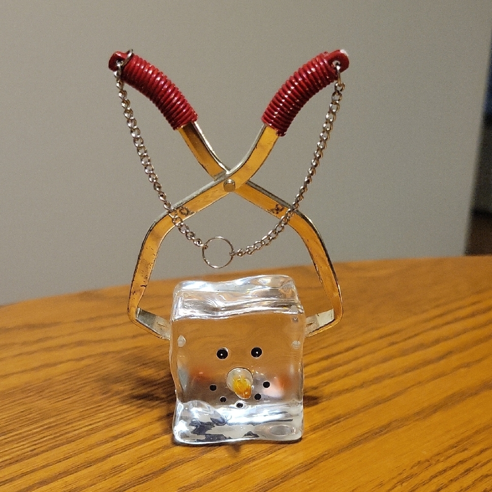 Dept 56 Ice Snowman With Tongs Ornament